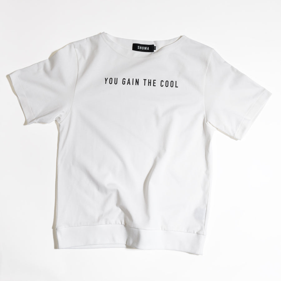 JERSEY BOAT NECK T［YOU GAIN THE COOL］- White