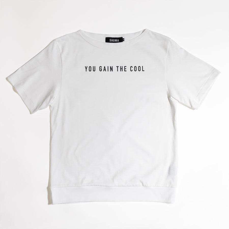 JERSEY BOAT NECK T［YOU GAIN THE COOL］- White
