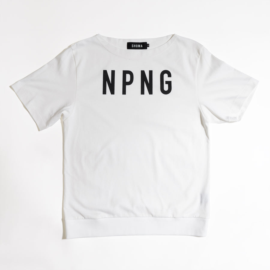 JERSEY BOAT NECK T［NPNG］- White