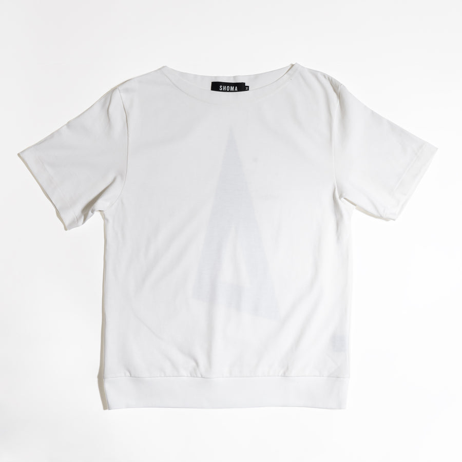 JERSEY BOAT NECK T［Triangle of SHOMA］- White