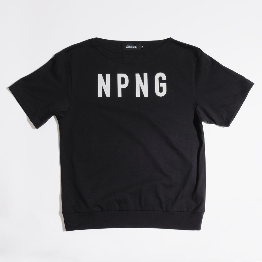 JERSEY BOAT NECK T［NPNG］- Black