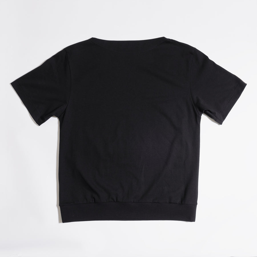 JERSEY BOAT NECK T［NPNG］- Black