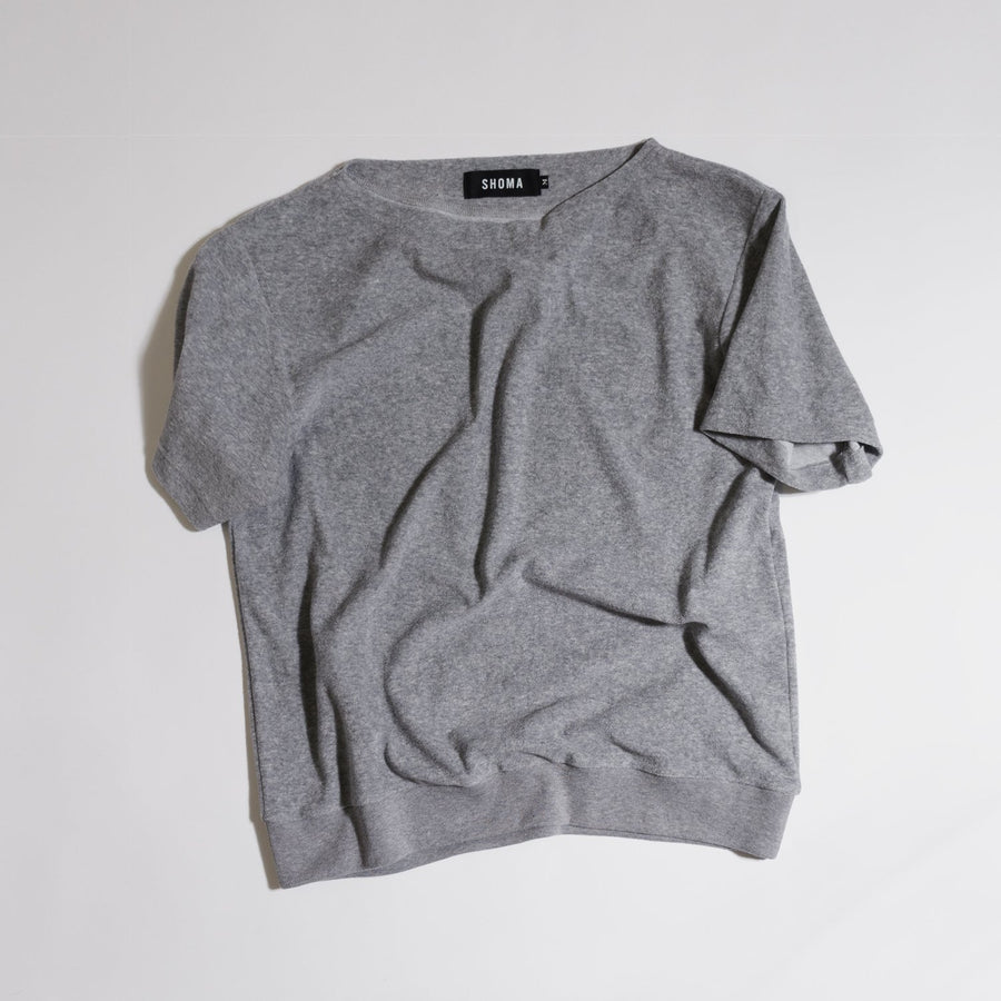 PILE BOAT NECK T - Light Gray