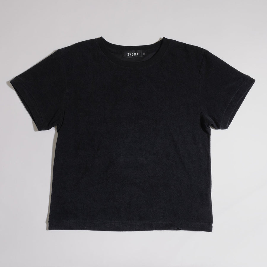 PILE CREW NECK T［Triangle of SHOMA］- Black