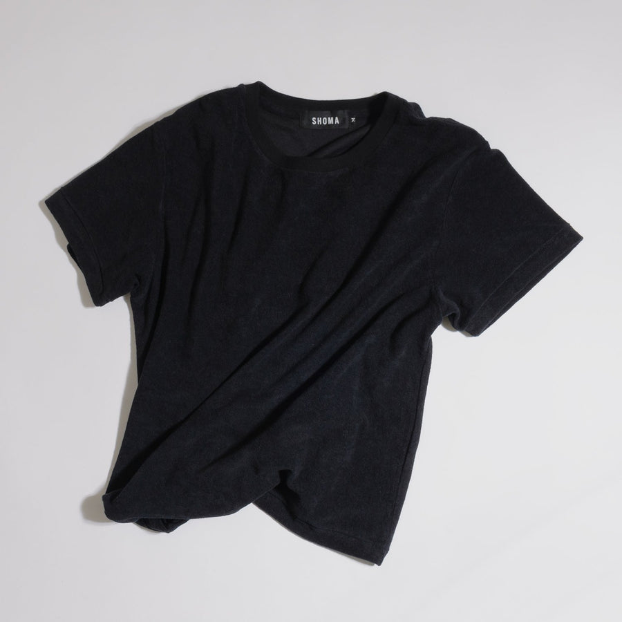 PILE CREW NECK T［Triangle of SHOMA］- Black