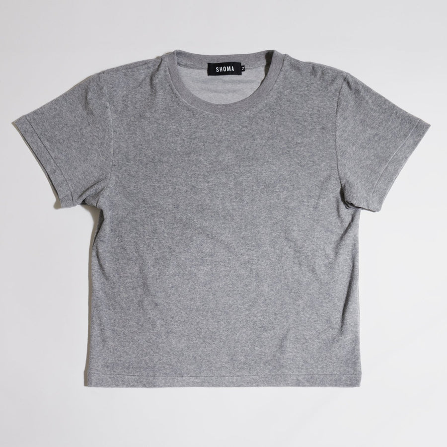 PILE CREW NECK T - Light Gray