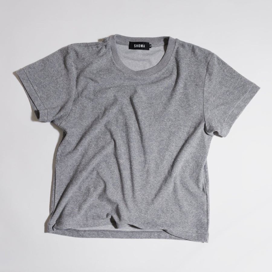 PILE CREW NECK T - Light Gray