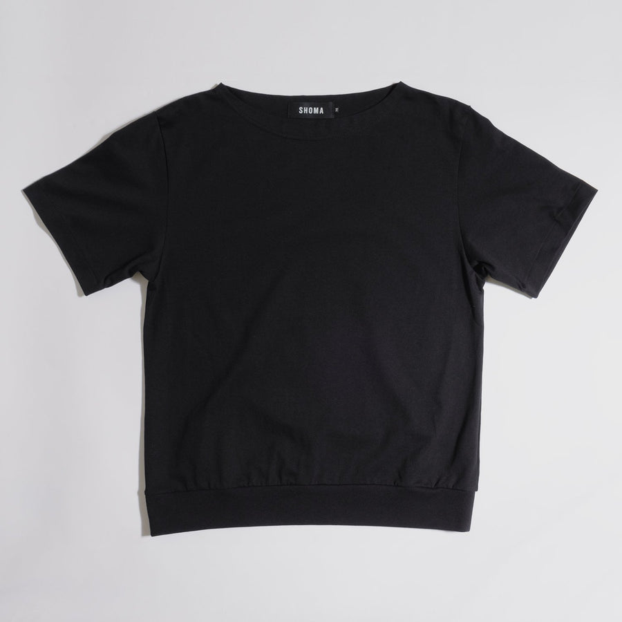JERSEY BOAT NECK T［Triangle of SHOMA］- Black
