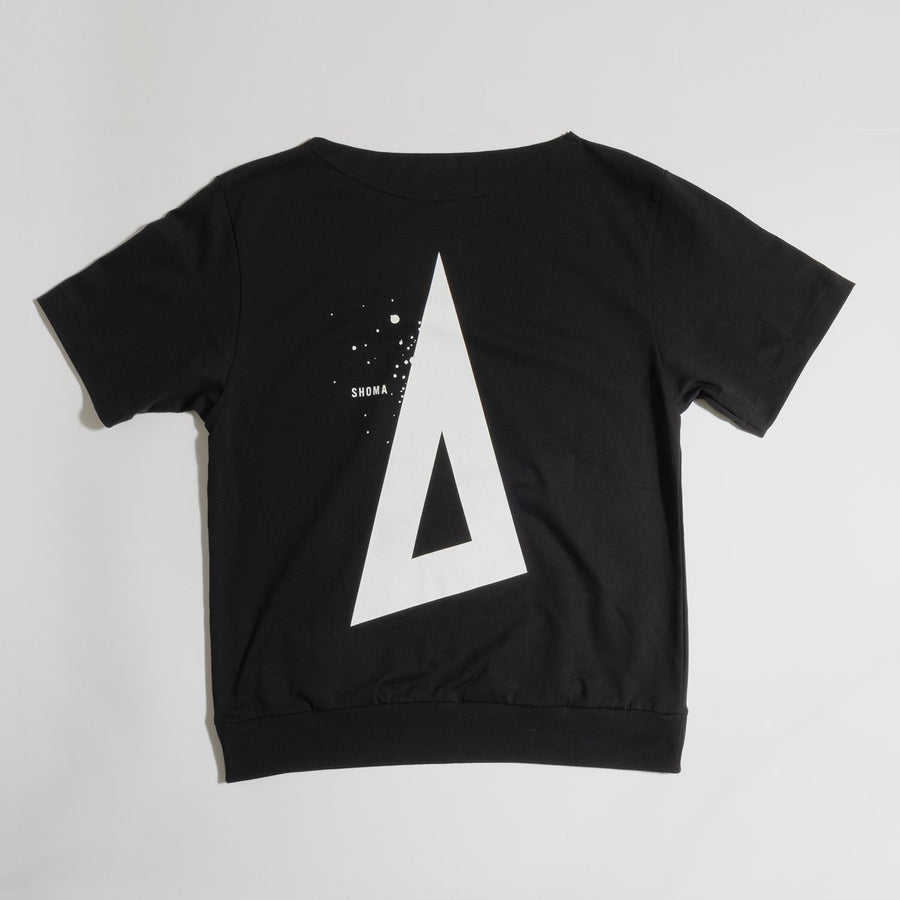 JERSEY BOAT NECK T［Triangle of SHOMA］- Black