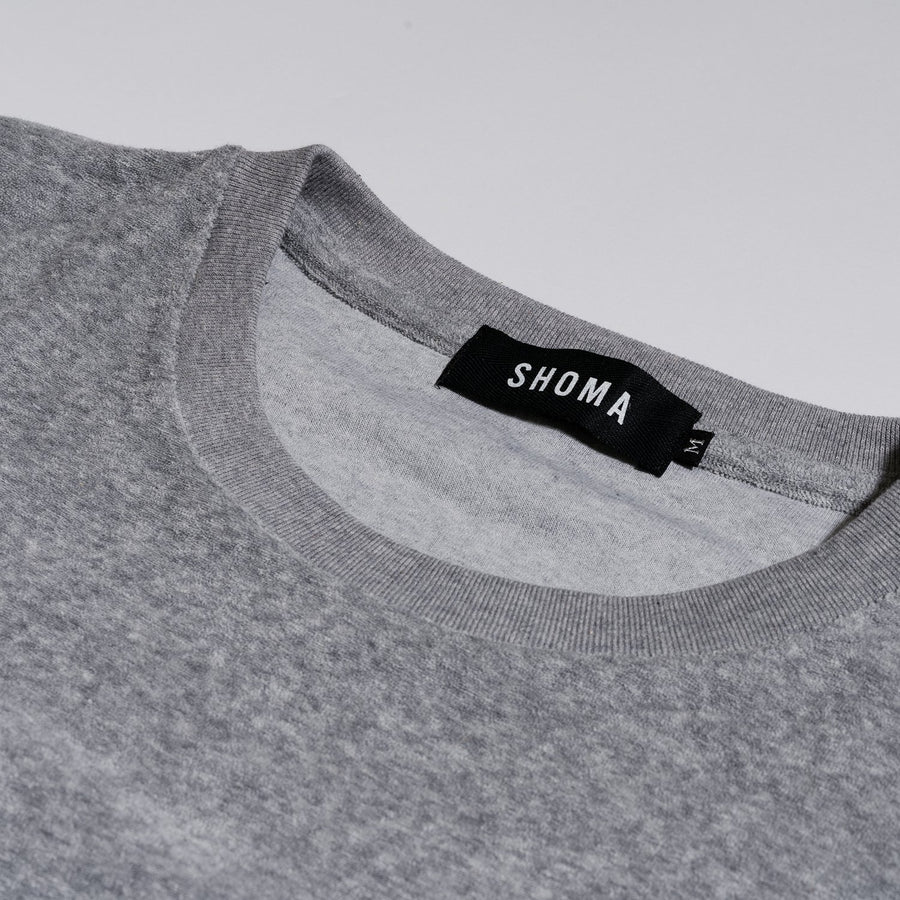 PILE CREW NECK T - Light Gray