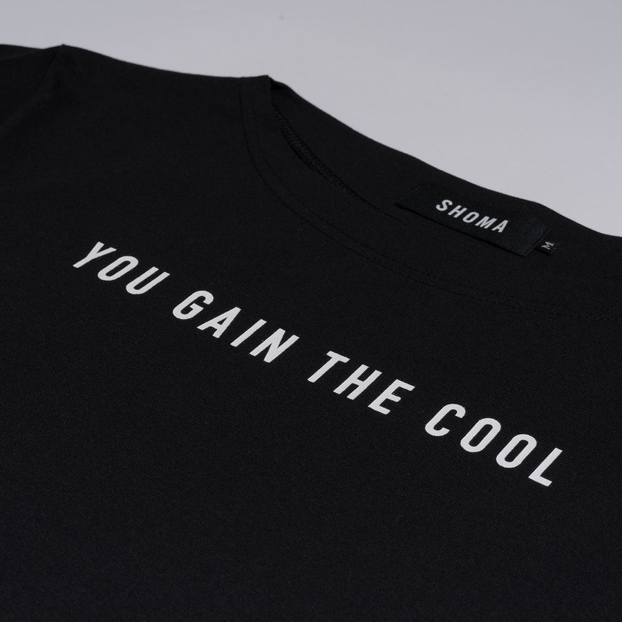 JERSEY BOAT NECK T［YOU GAIN THE COOL］- Black