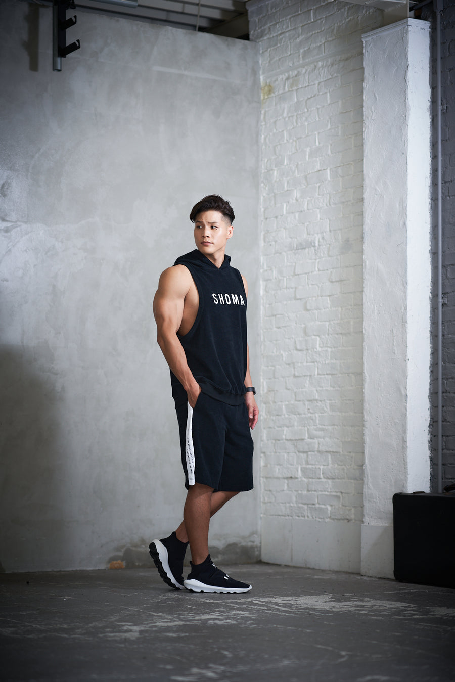 Hoodie Tank Top [SHOMA] - Black & White