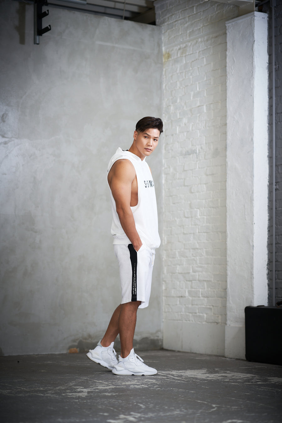 Hoodie Tank Top [SHOMA] - White