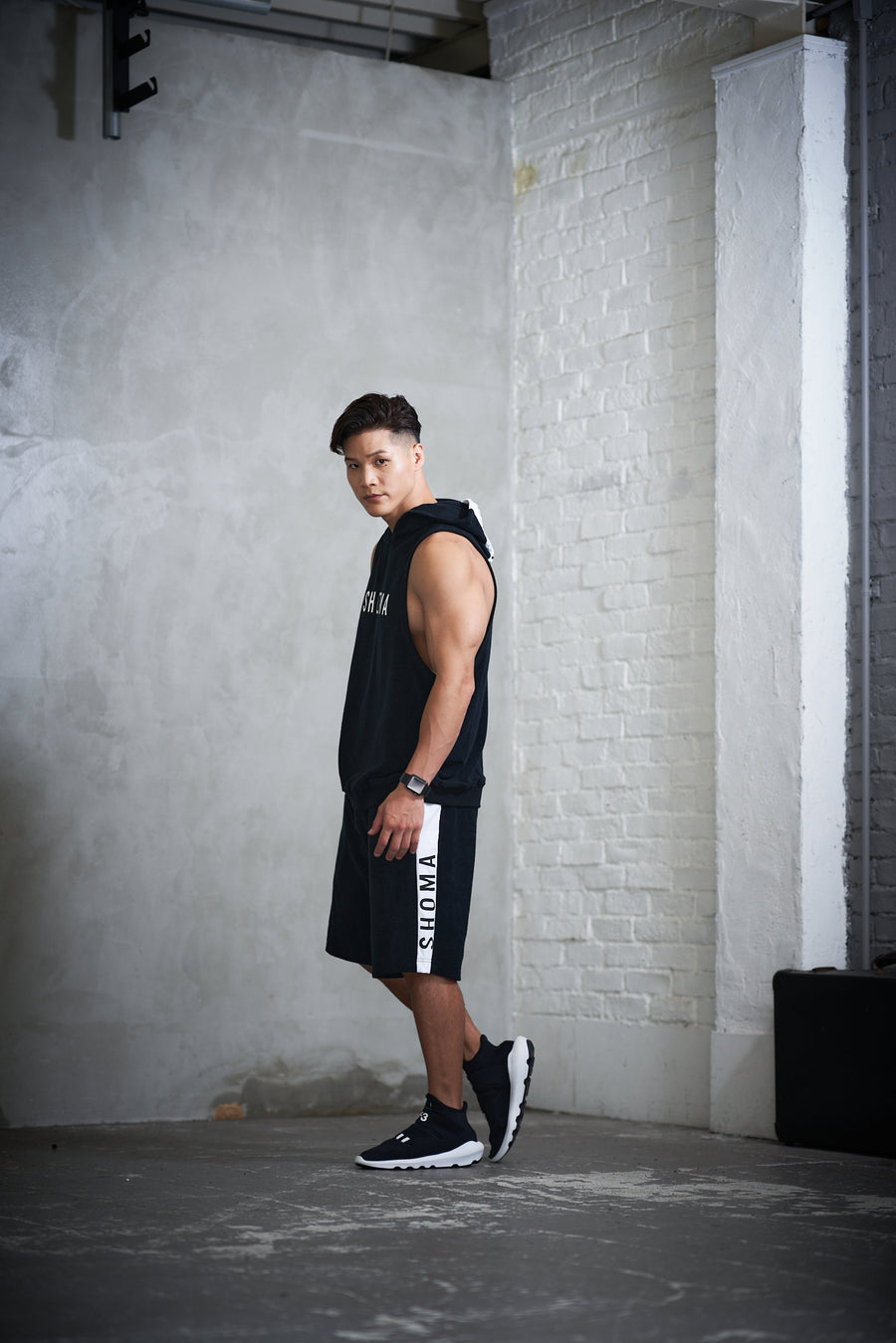 Hoodie Tank Top [SHOMA] - Black & White