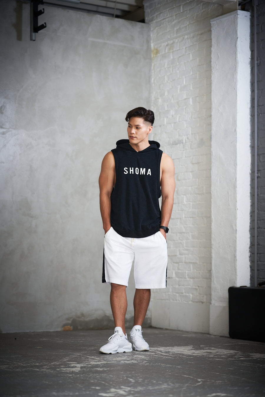 Hoodie Tank Top [SHOMA] - Black & White