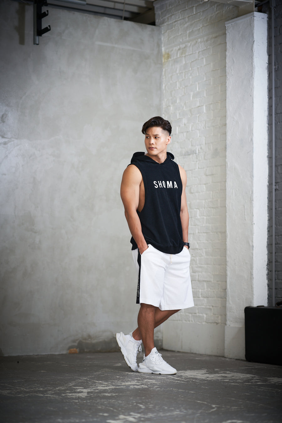 Hoodie Tank Top [SHOMA] - Black & White