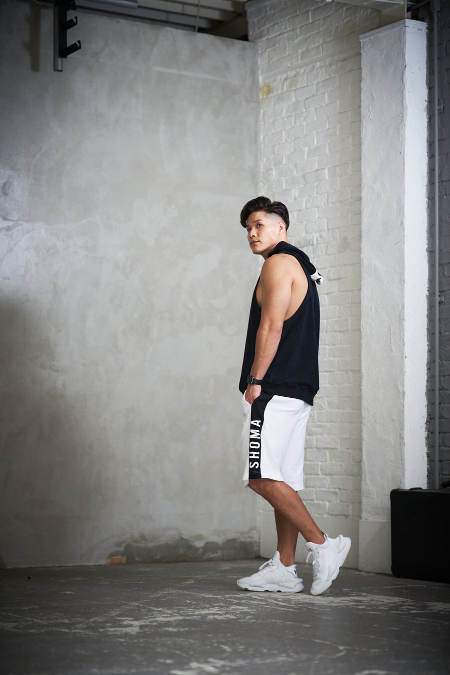 Hoodie Tank Top [SHOMA] - Black & White