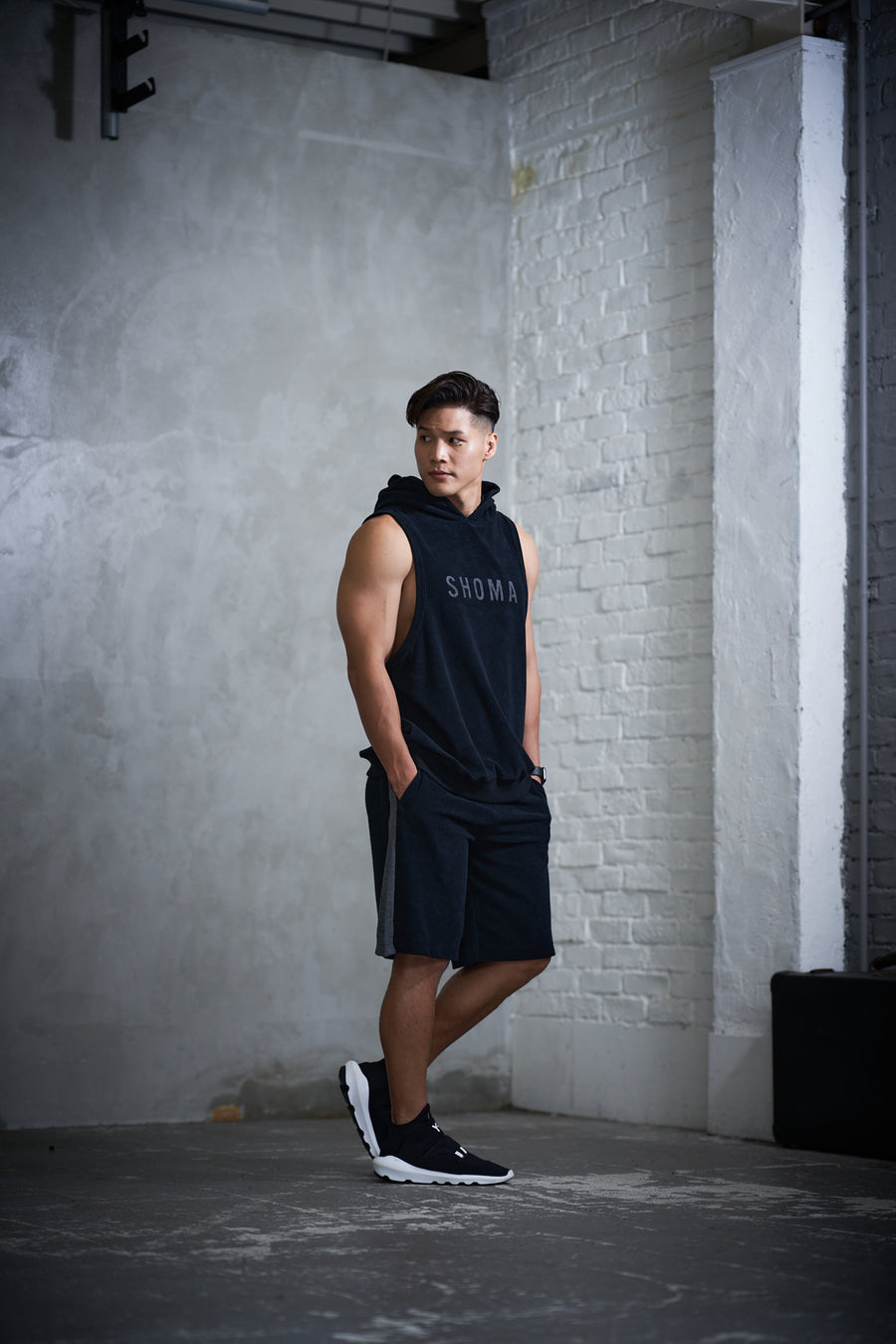 Half Line Pants [SHOMA] - Black & Gray