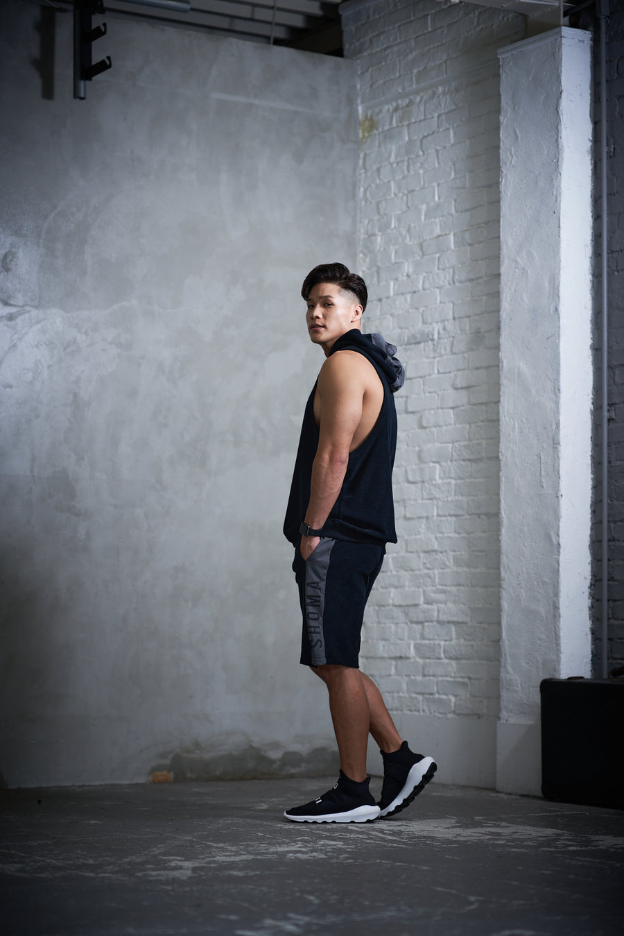 Half Line Pants [SHOMA] - Black & Gray