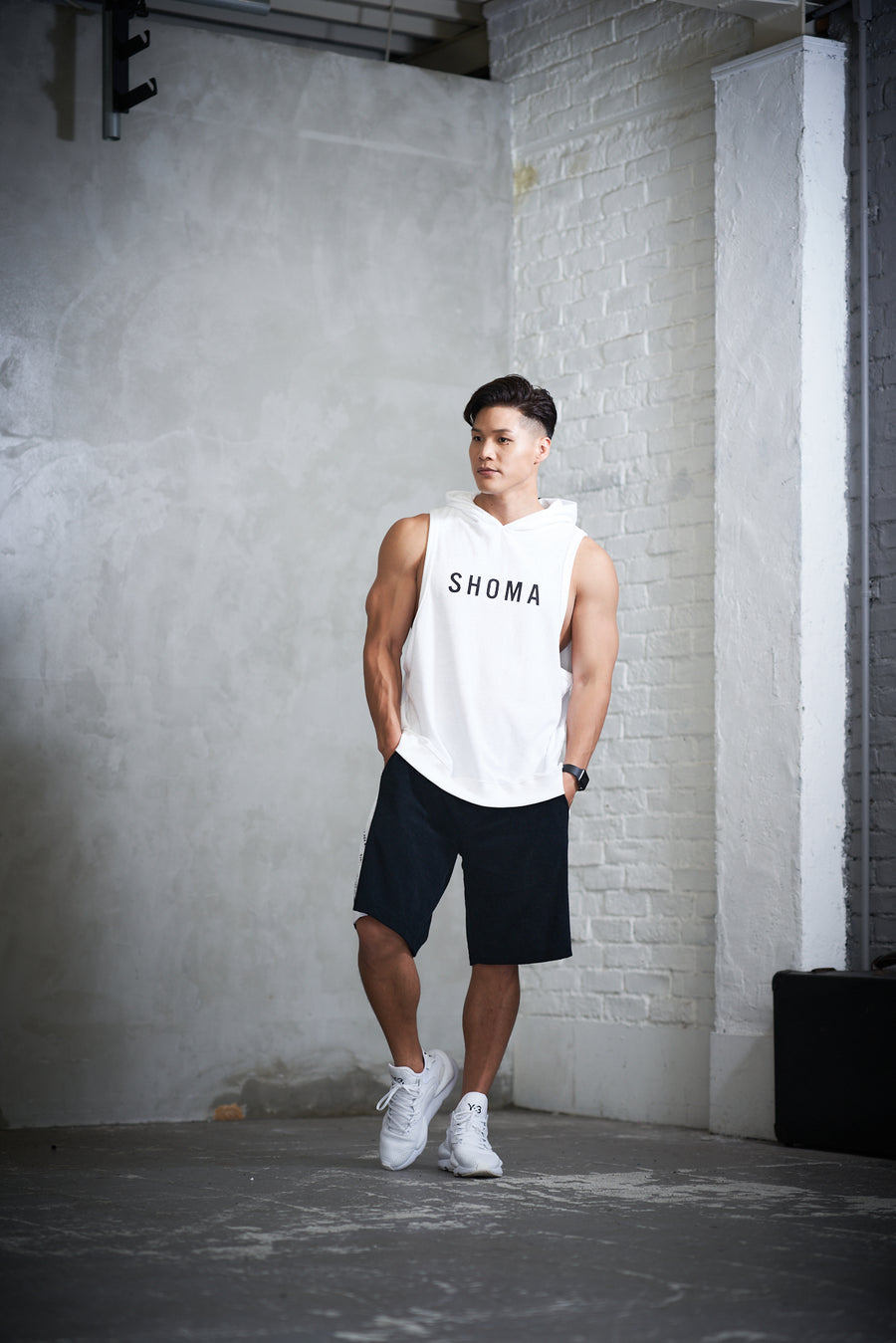 Hoodie Tank Top [SHOMA] - White
