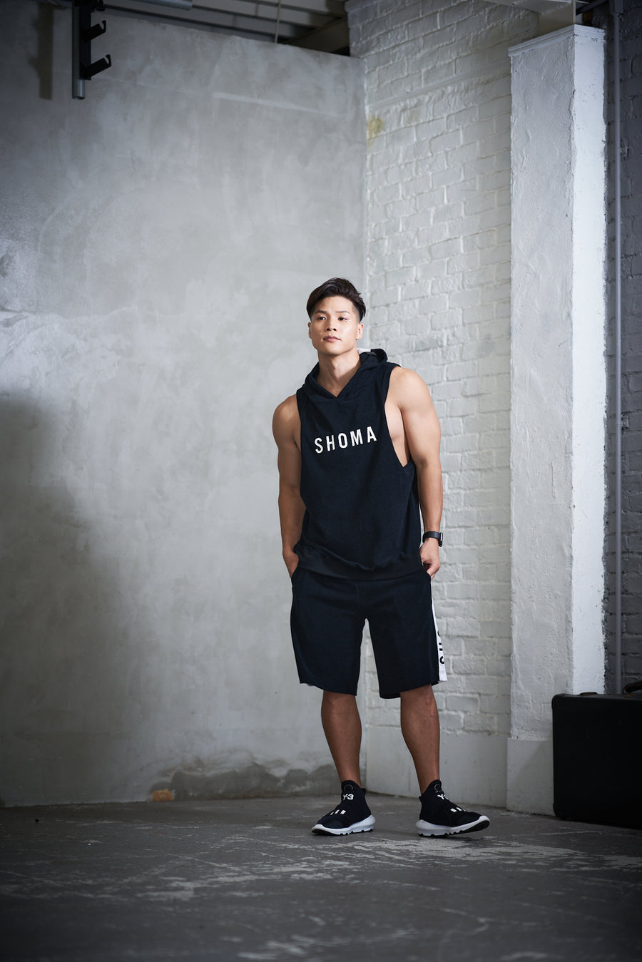 Hoodie Tank Top [SHOMA] - Black & White