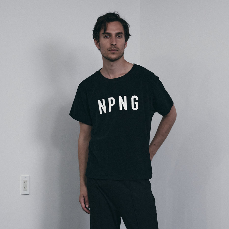 PILE CREW NECK T［NPNG］- Black