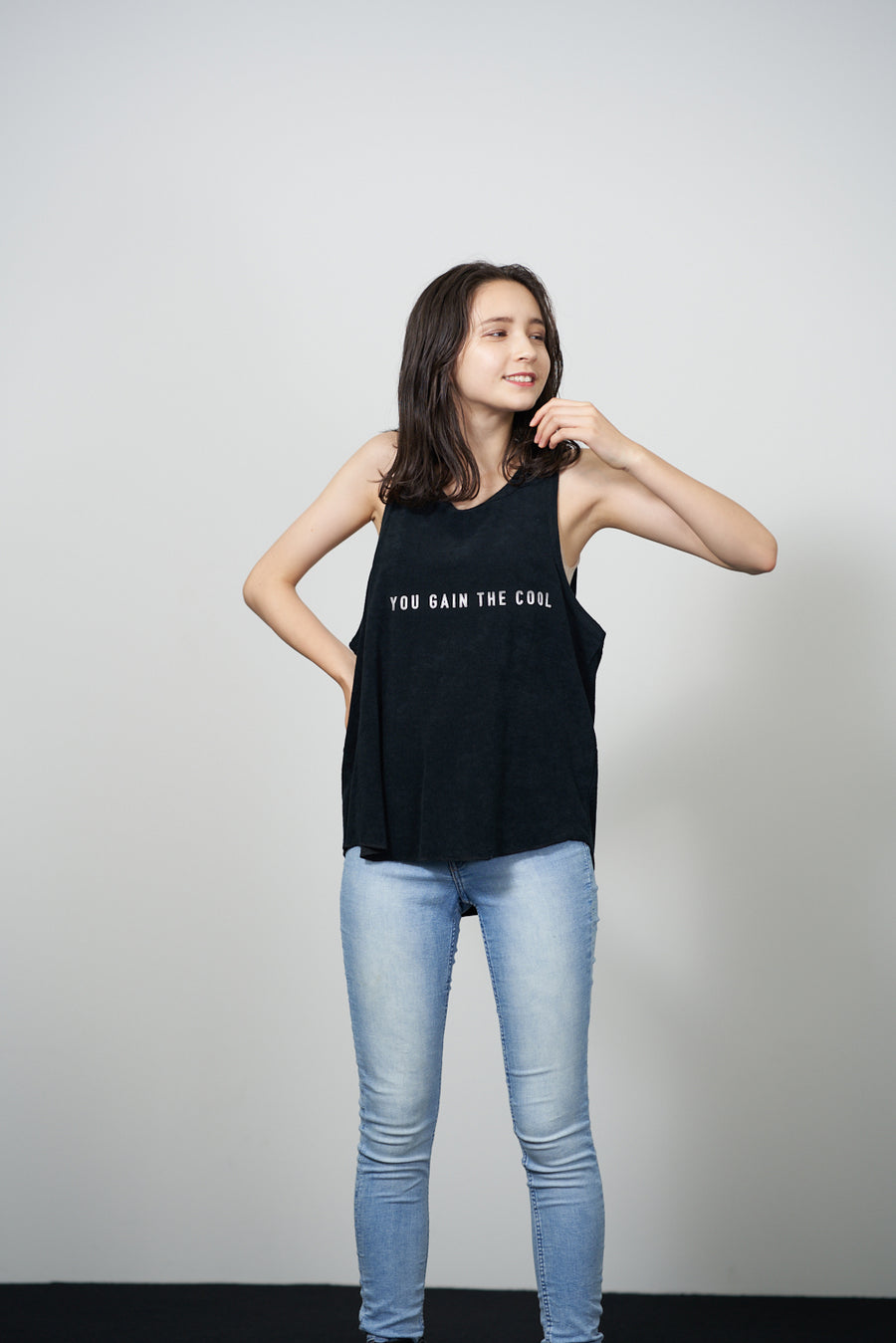 PILE TANK TOP［YOU GAIN THE COOL］- Black