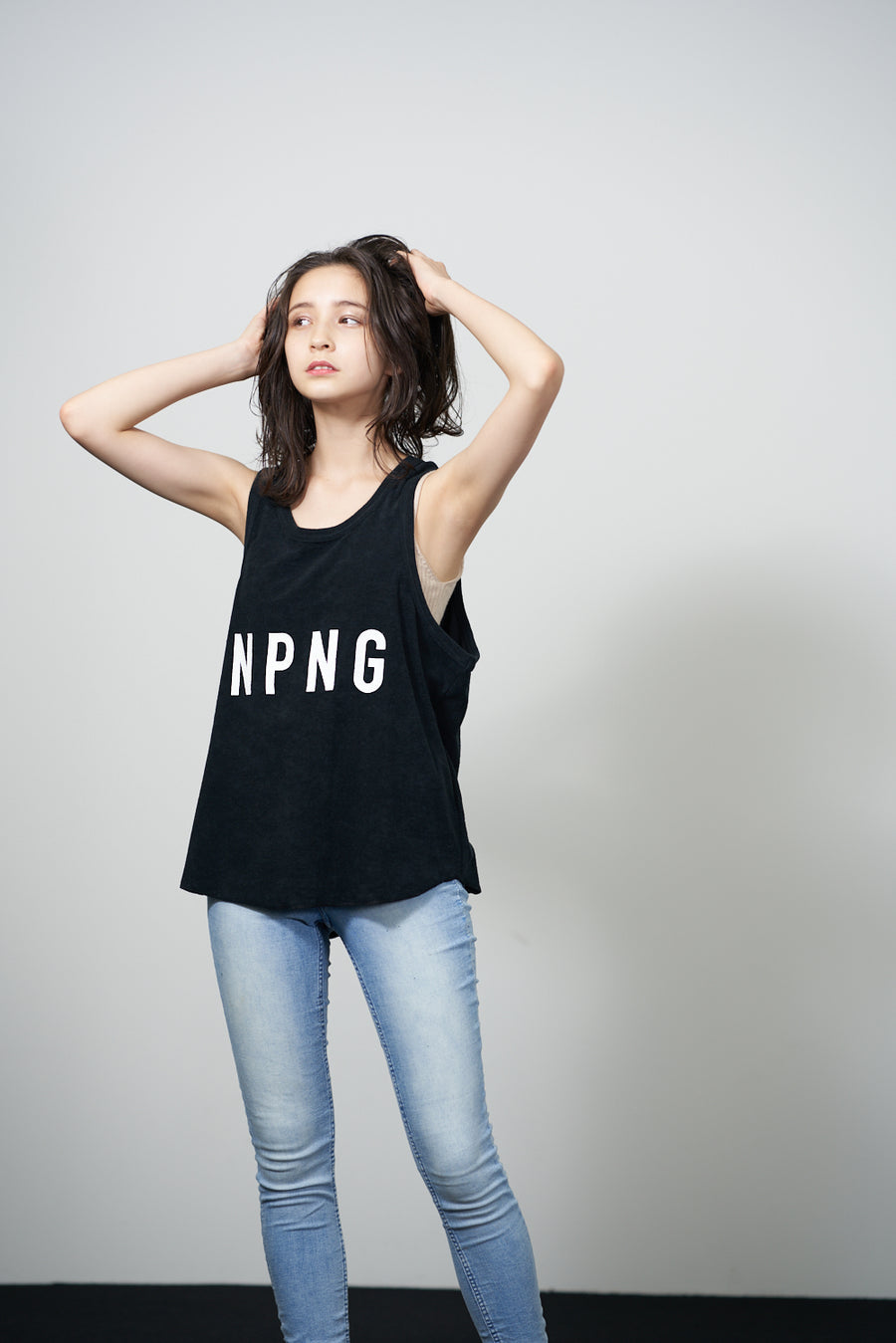 PILE TANK TOP［NPNG］- Black