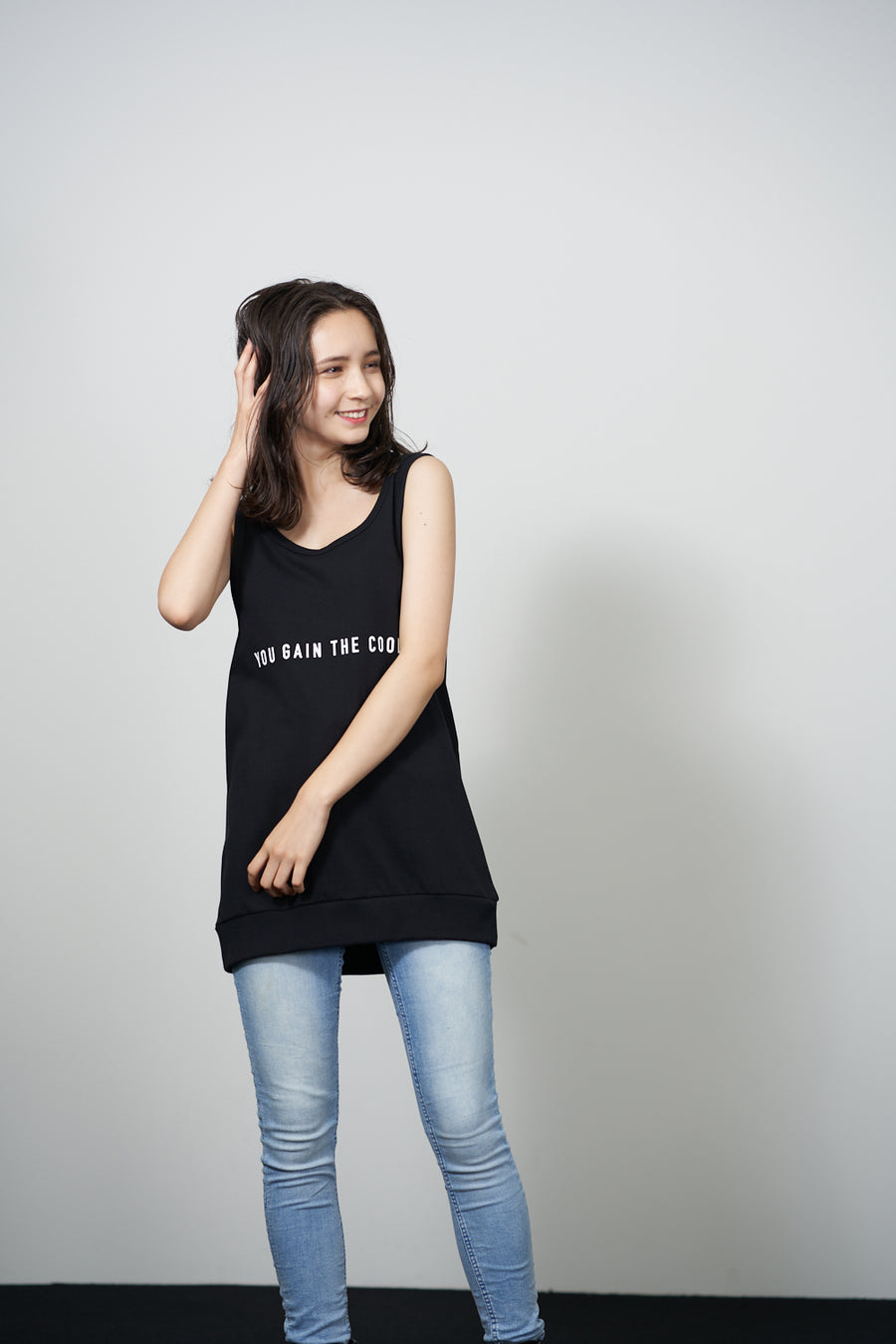 JERSEY ACTIVE TOP［YOU GAIN THE COOL］- Black