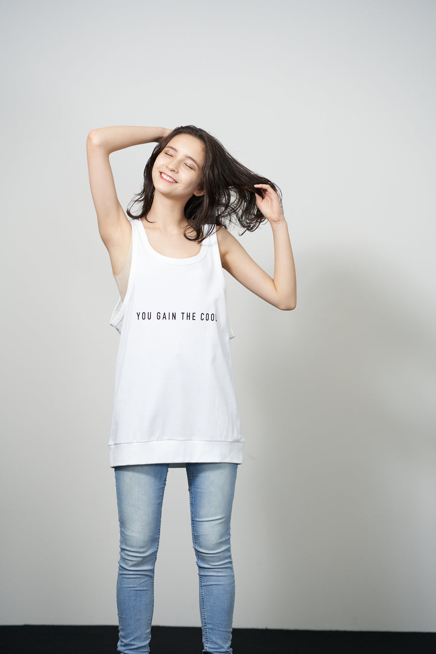 JERSEY ACTIVE TOP［YOU GAIN THE COOL］- White