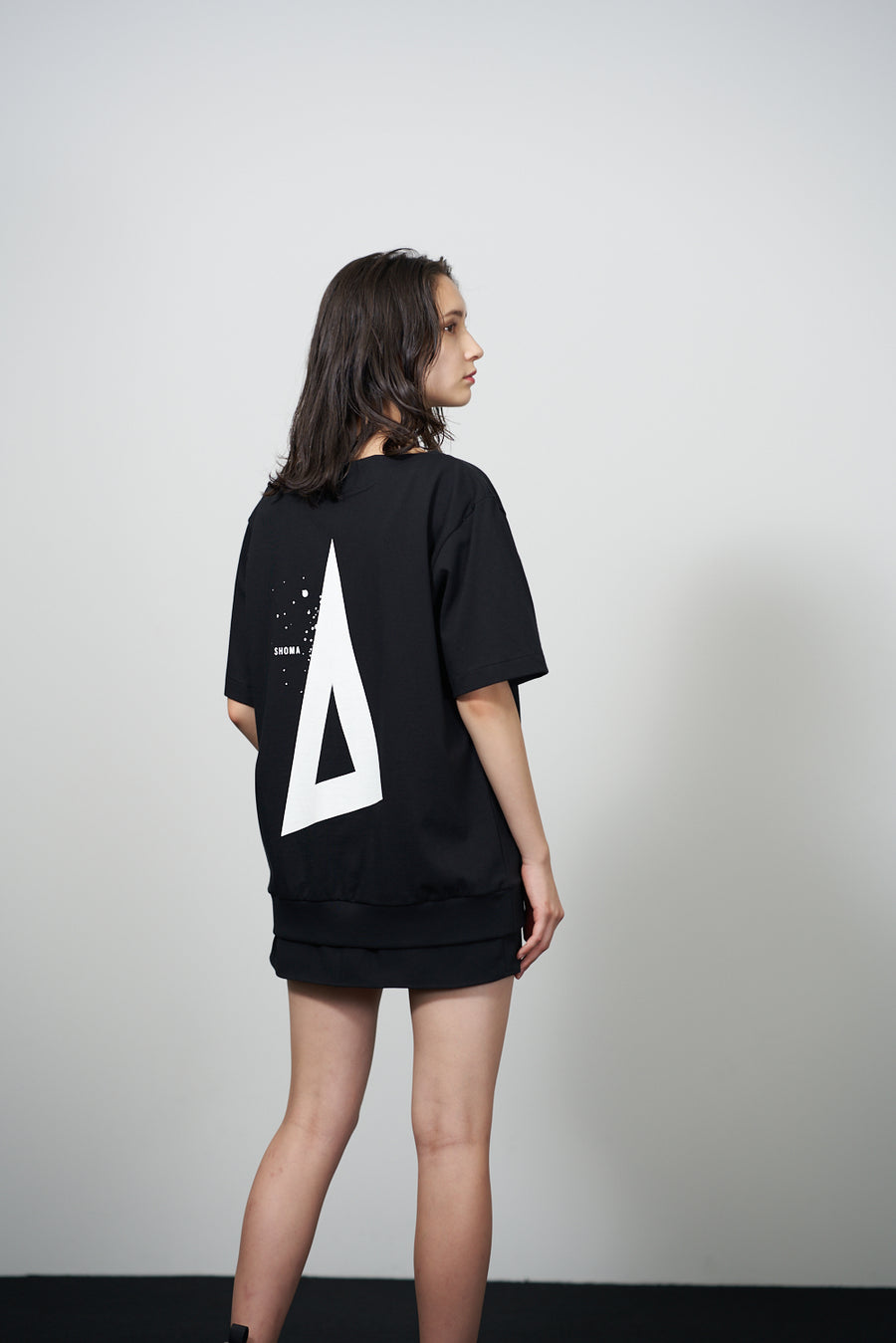 JERSEY BOAT NECK T［Triangle of SHOMA］- Black