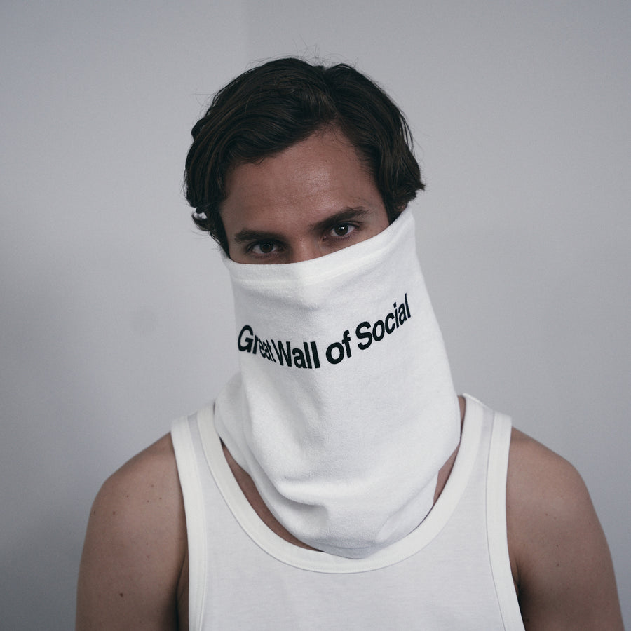 PILE SCARF MASK［Great Wall of Social］- White