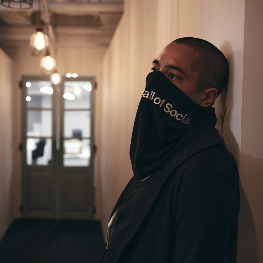 PILE SCARF MASK［Great Wall of Social］- Black
