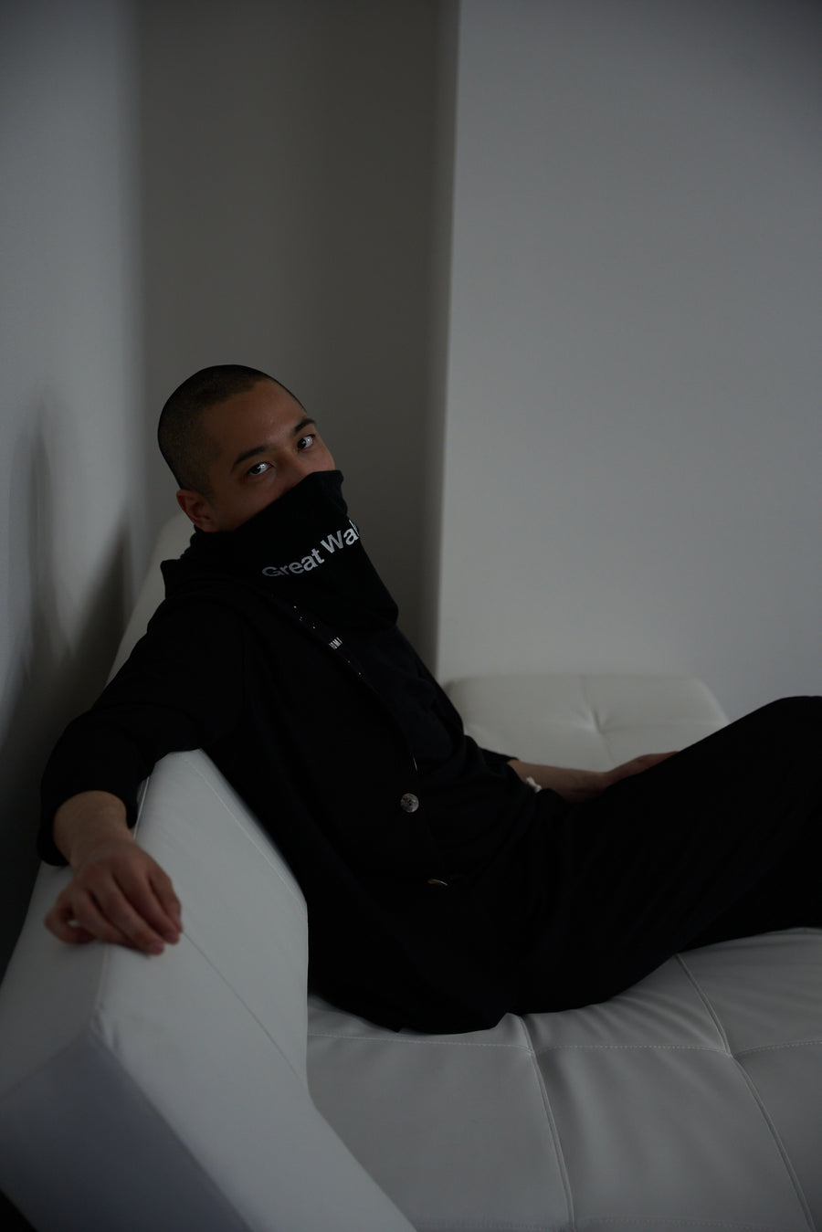 PILE SCARF MASK［Great Wall of Social］- Black