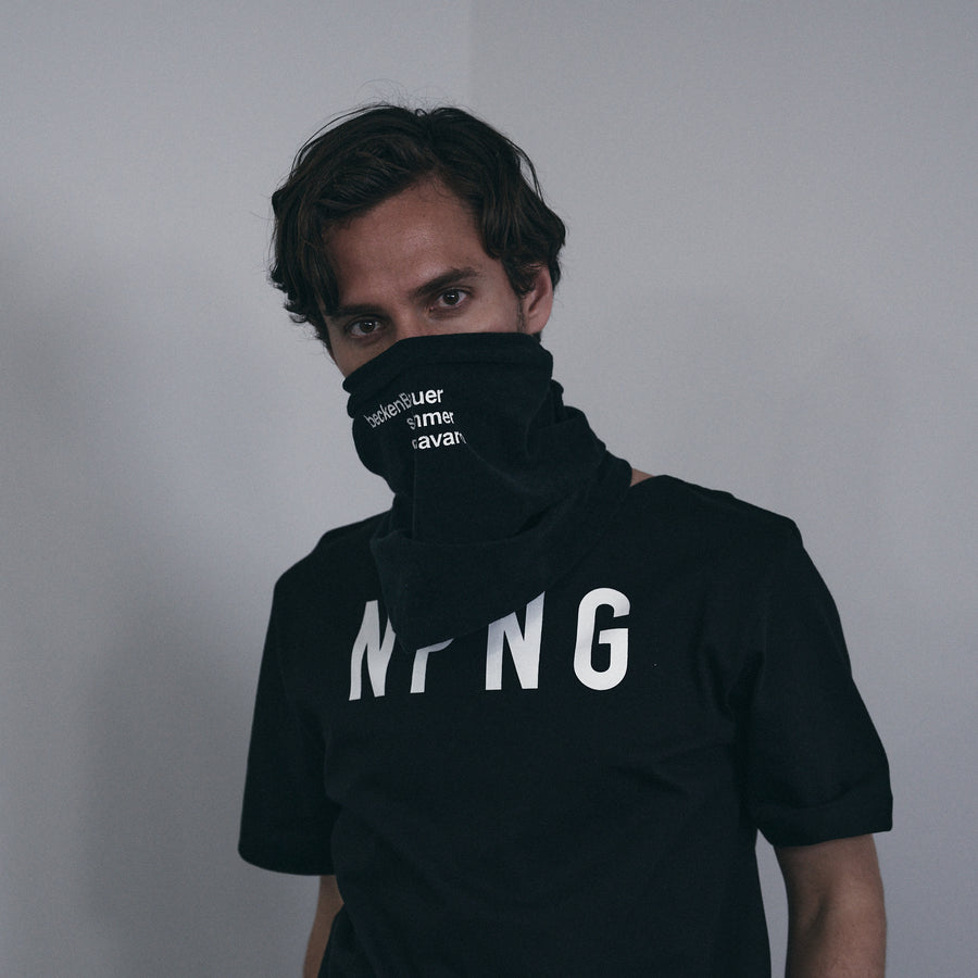 PILE SCARF MASK［BAN］- Black