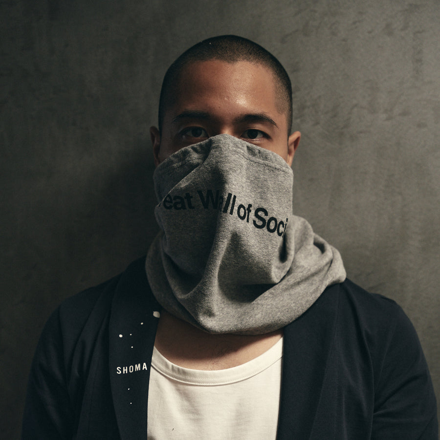 PILE SCARF MASK［Great Wall of Social］- Light Gray