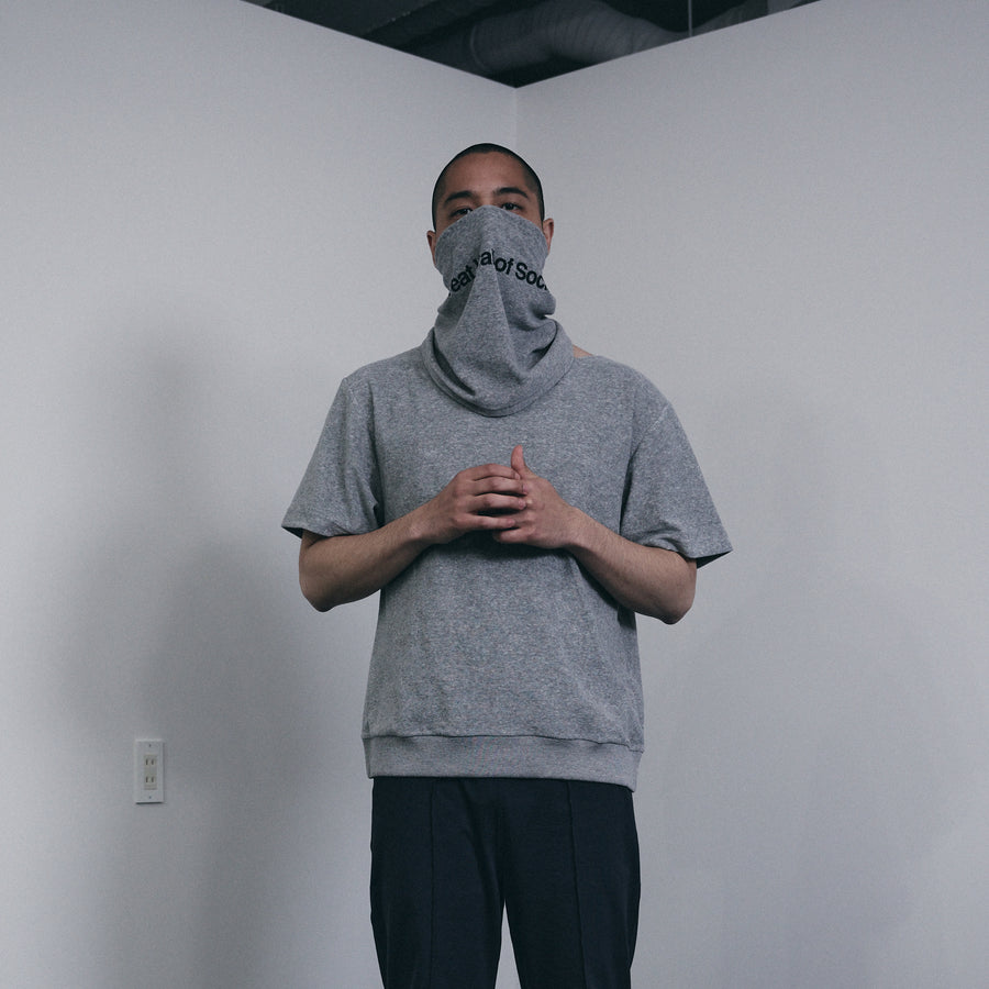 PILE SCARF MASK［Great Wall of Social］- Light Gray