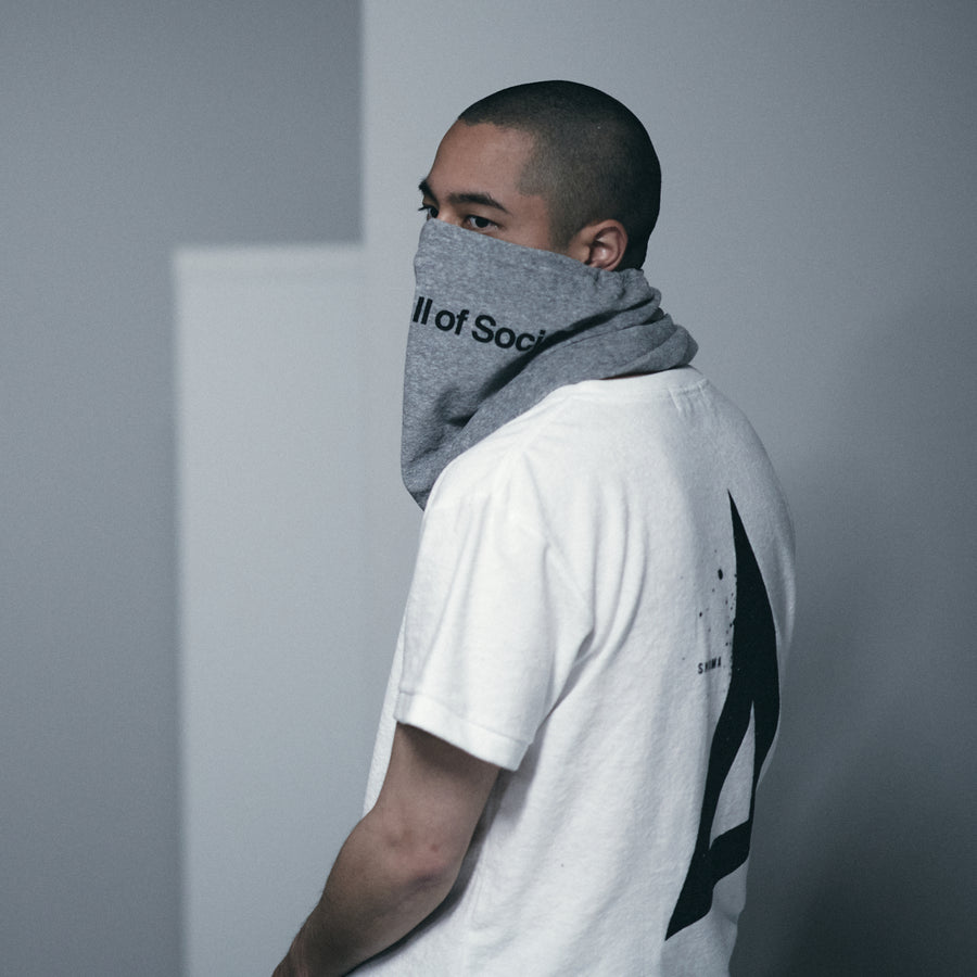 PILE SCARF MASK［Great Wall of Social］- Light Gray