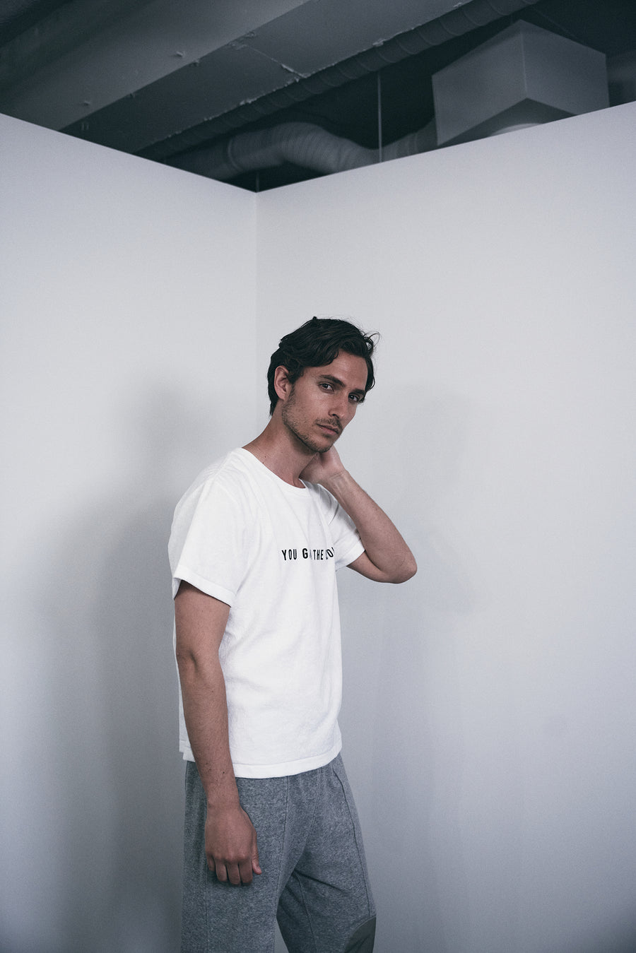 PILE CREW NECK T［YOU GAIN THE COOL］- White