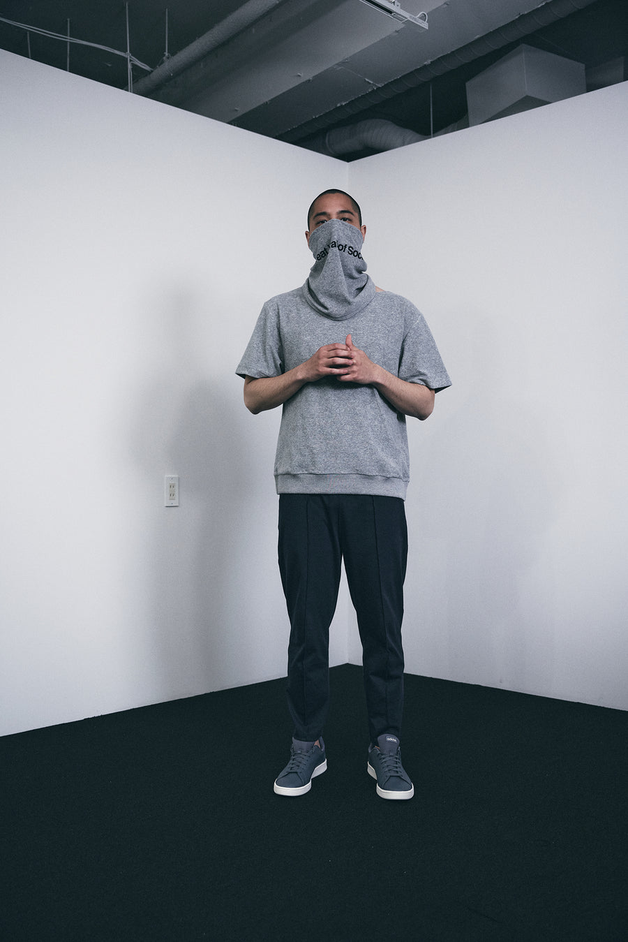 PILE BOAT NECK T - Light Gray