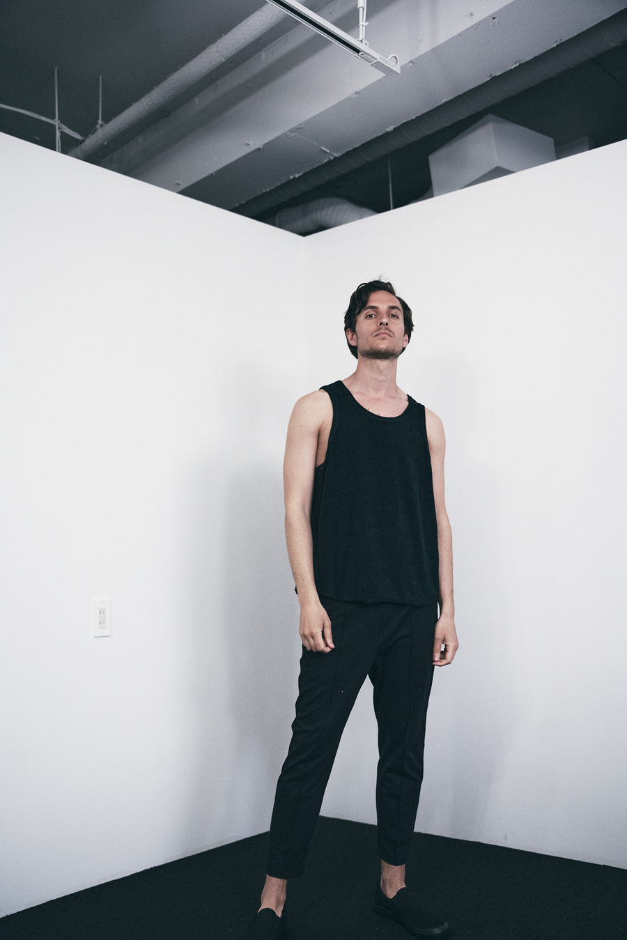 PILE TANK TOP ［Triangle of SHOMA］- Black