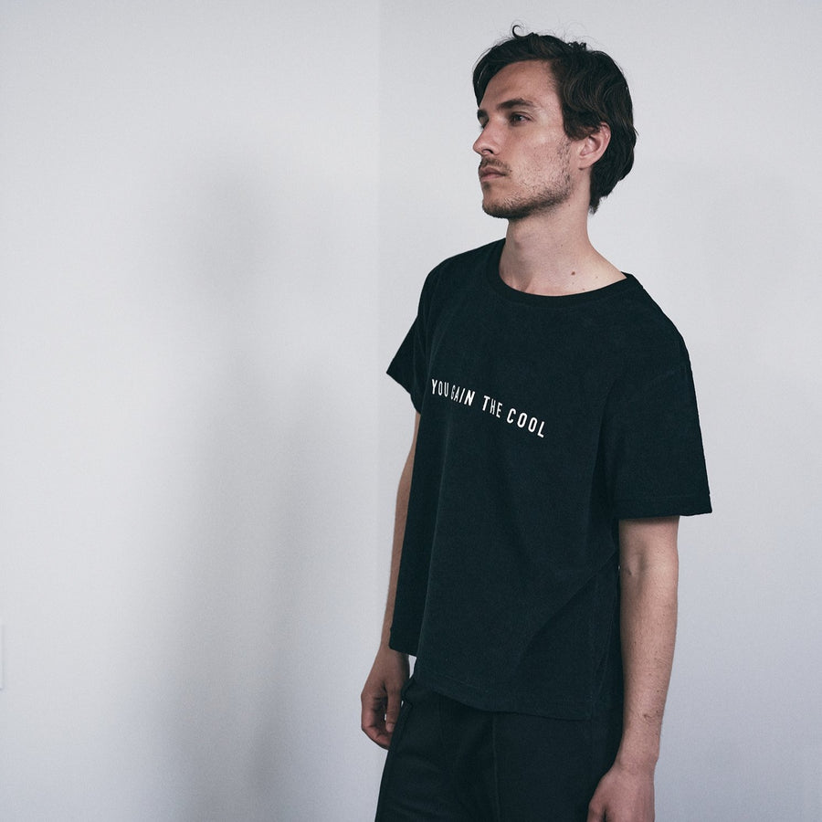 PILE CREW NECK T［YOU GAIN THE COOL］- Black