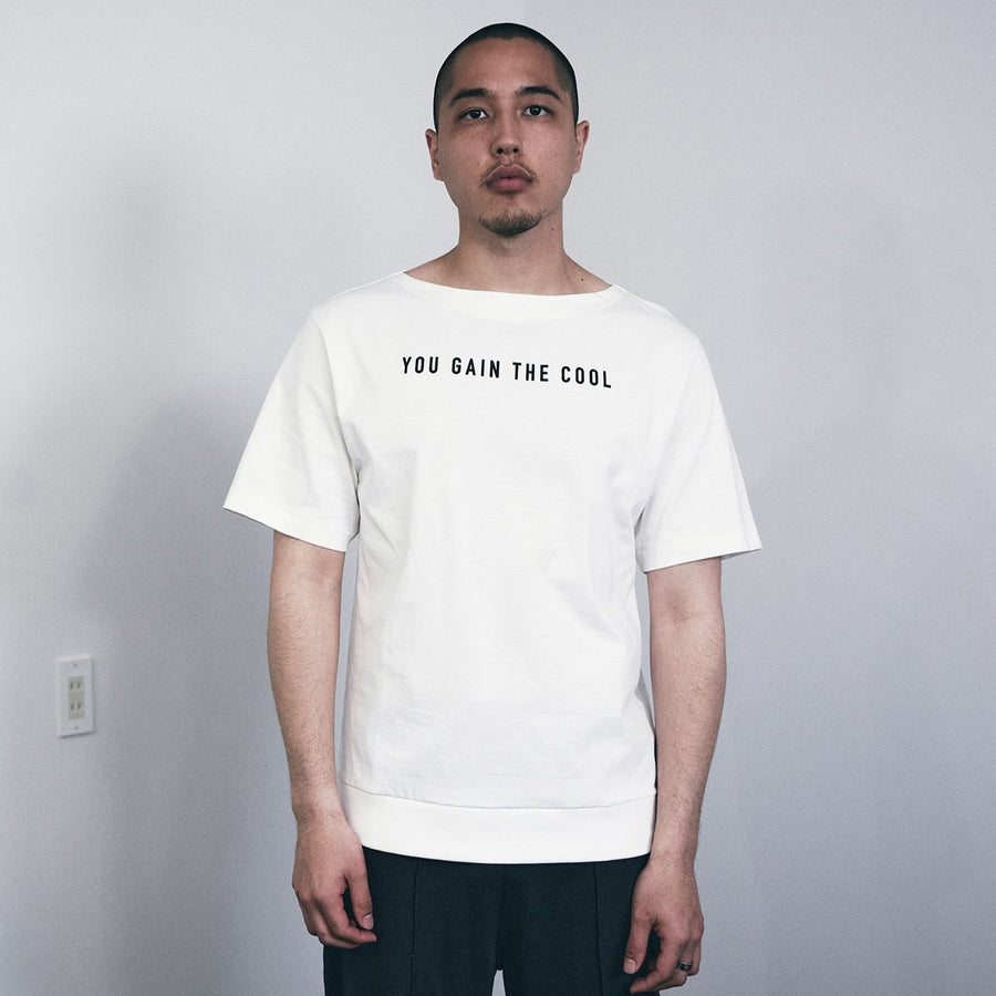 JERSEY BOAT NECK T［YOU GAIN THE COOL］- White