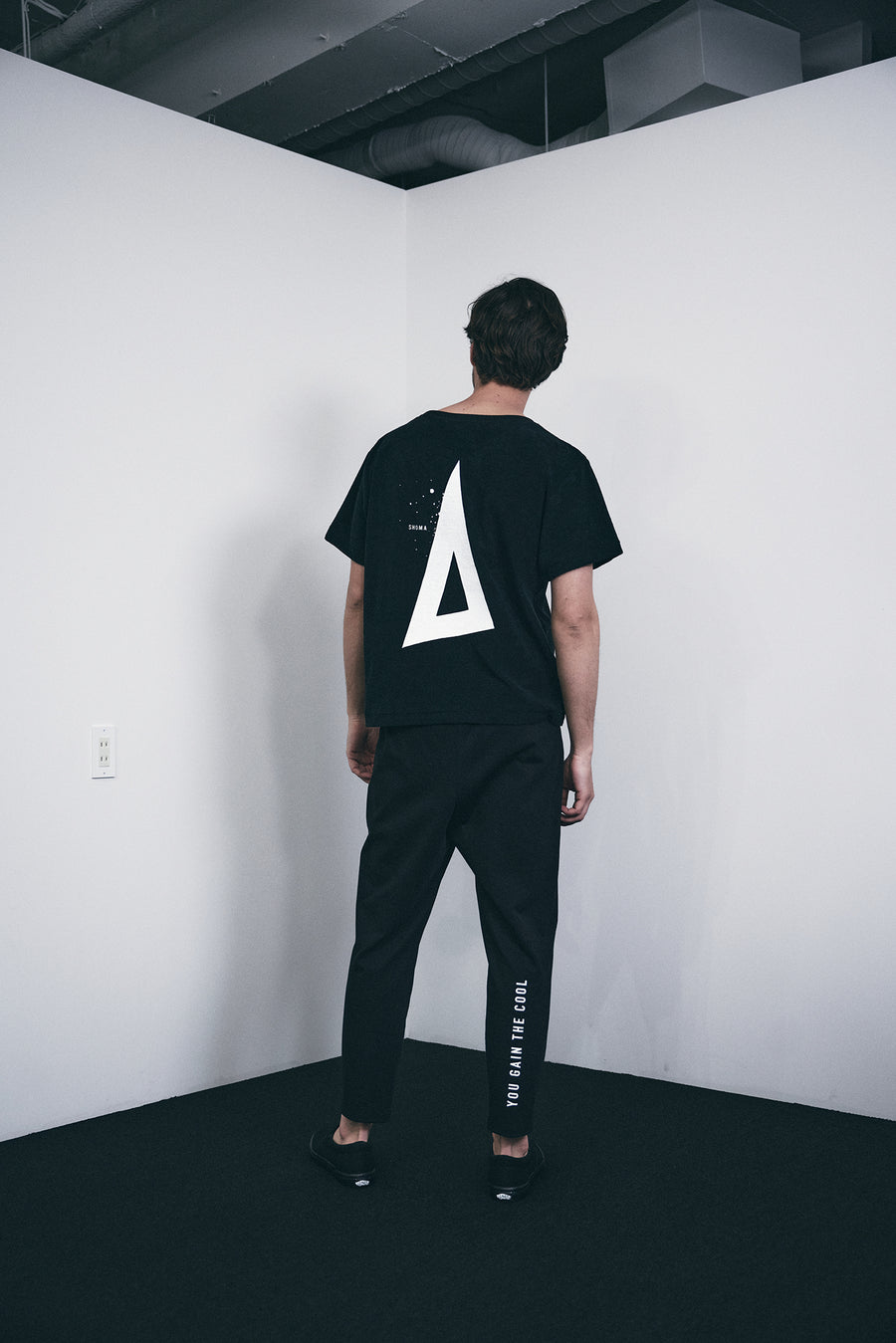 PILE CREW NECK T［Triangle of SHOMA］- Black